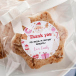 Christmas Thank You Birthday Party Labels<br><div class="desc">Our Christmas birthday favor tags are the perfect finishing touch for your birthday party favors. The design features a Santa theme, and it can be easily customized to include a personal message or special thank you note. These favor tags are a simple and affordable way to add a touch of...</div>