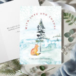Christmas Thank You Cards Watercolor Fox<br><div class="desc">Send your holiday gratitude with these elegant Christmas thank you cards, featuring a charming watercolor fox and pine tree in a peaceful snowy field. The words "With Love and Thanks" are beautifully set in an arch design, adding a sophisticated touch. Perfect for winter celebrations, baby showers, or any occasion where...</div>