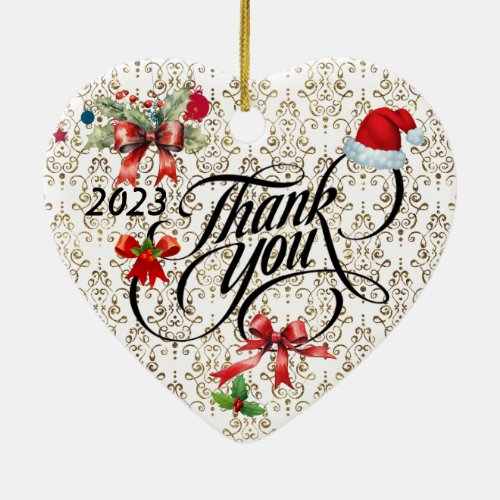 Christmas Thank You Ceramic Ornament