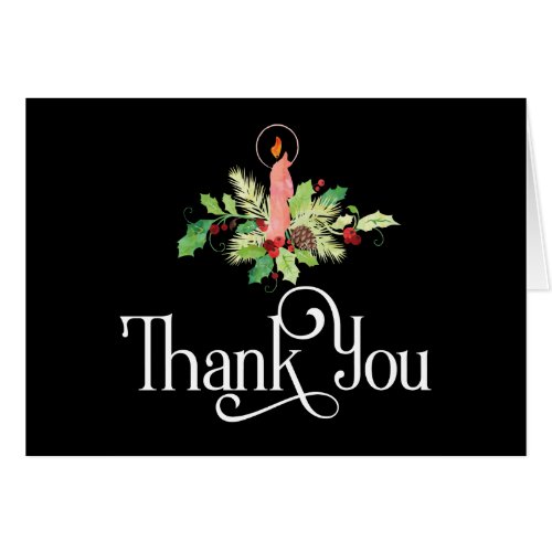 Christmas Thank You Design with Candle Centerpiece