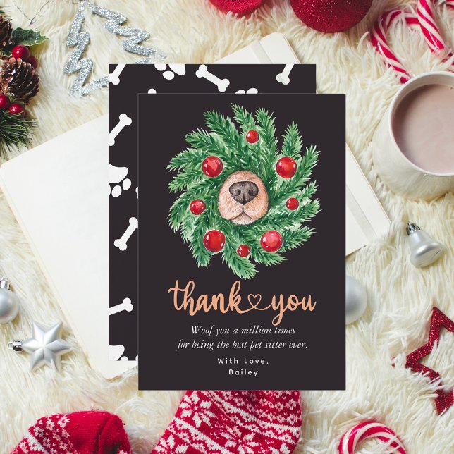 Christmas Thank You for a Pet Sitter From a Pet Card (Creator Uploaded)