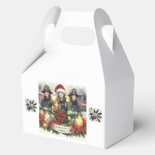 Christmas thank you for firefighters favor boxes