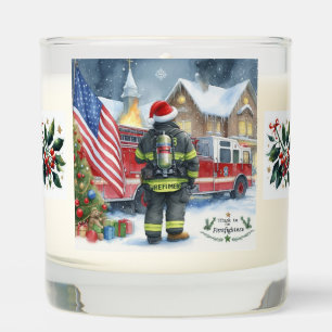 Christmas thank you for firefighters scented candle
