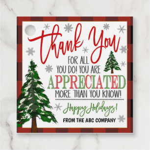 Christmas Thank You Gift Tag