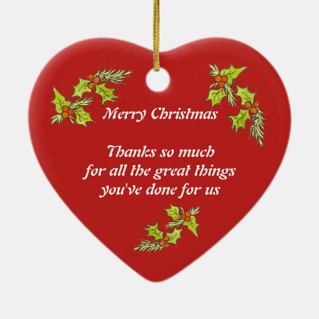 Christmas Thank You Ornament (Back)