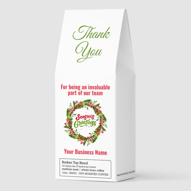 Christmas Thank You Swag For Employees Party Roasted Coffee (Front)