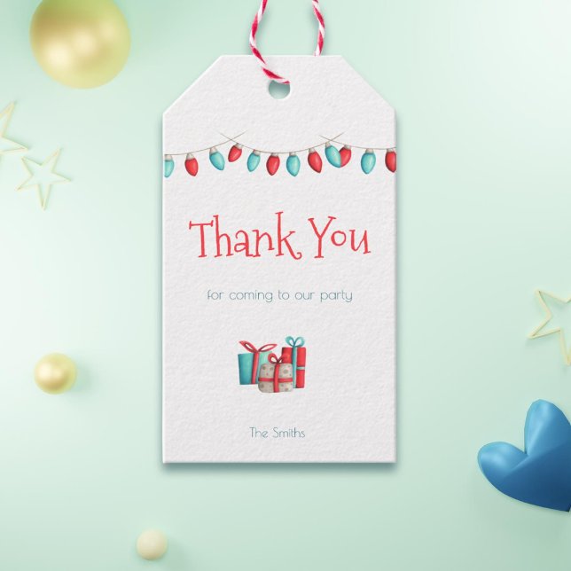 Christmas Thank you tag in teal and red (Creator Uploaded)