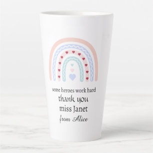 Christmas thank you teacher cute rainbow latte mug
