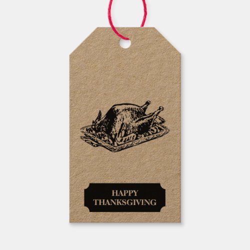 Christmas Thanksgiving Vintage Turkey Holiday Gift Tags