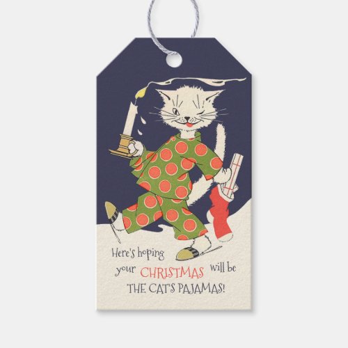 Christmas The cats pajamas Funny vintage CC0441 Gift Tags