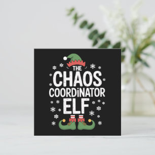 Christmas The Chaos Coordinator Elf Xmas Family Holiday Card