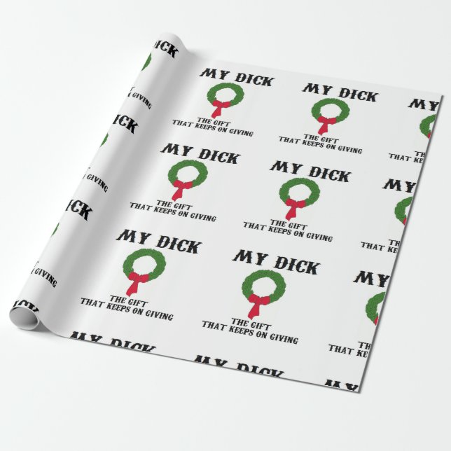 Christmas the gift holiday xmas funny humor wrapping paper (Unrolled)