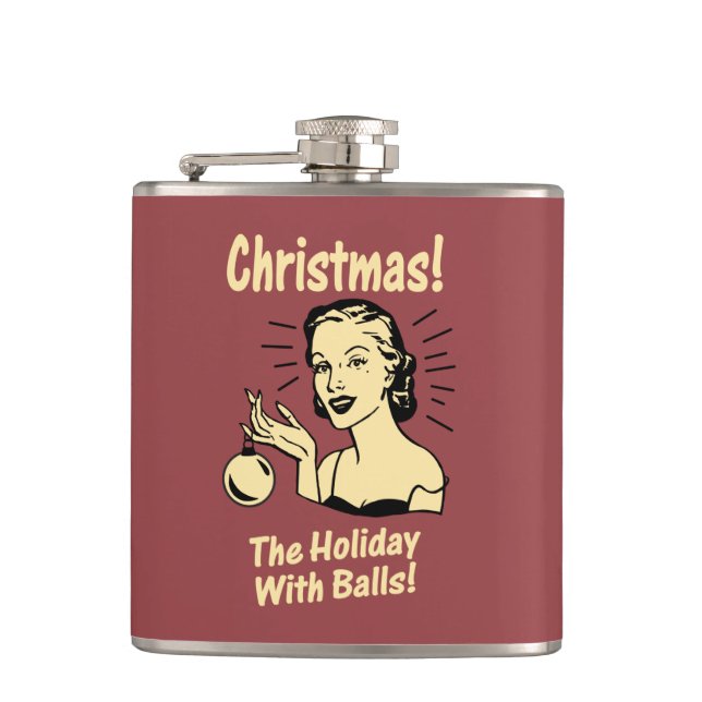 Christmas: The Holiday With Balls Flask (Front)