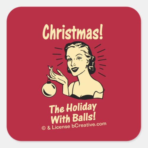 Christmas The Holiday With Balls Square Sticker