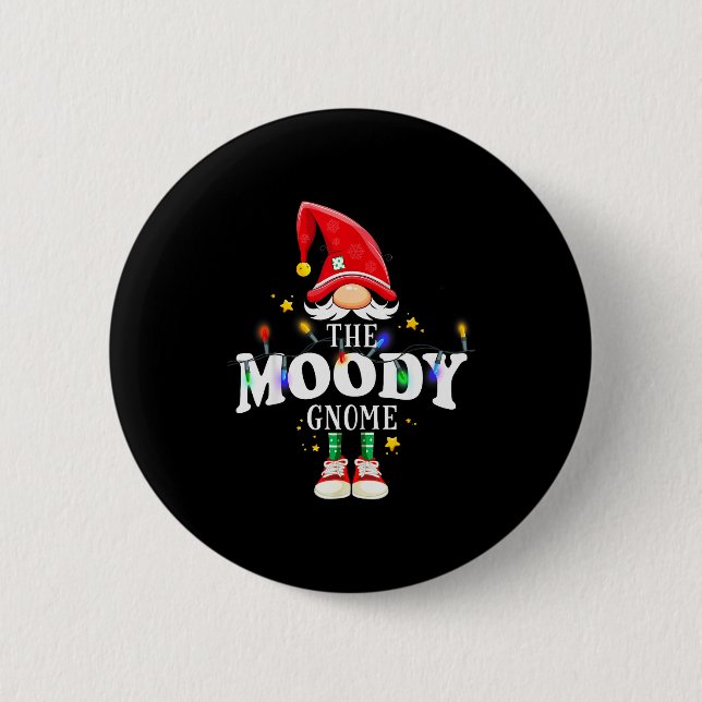 Christmas The Moody Gnome X-mas Matching Pjs  Button (Front)