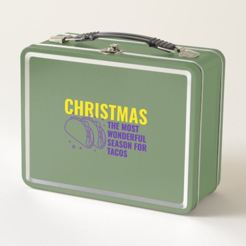 Christmas the most wonderful season for tacos metal lunch box