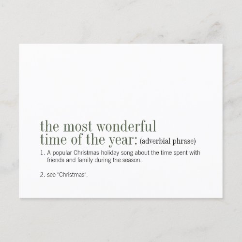 Christmas The Most Wonderful Time Of The Year Holiday Postcard