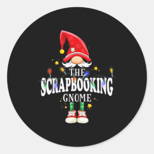 Christmas The Scrapbooking Gnome X-mas Matching Pj Classic Round Sticker