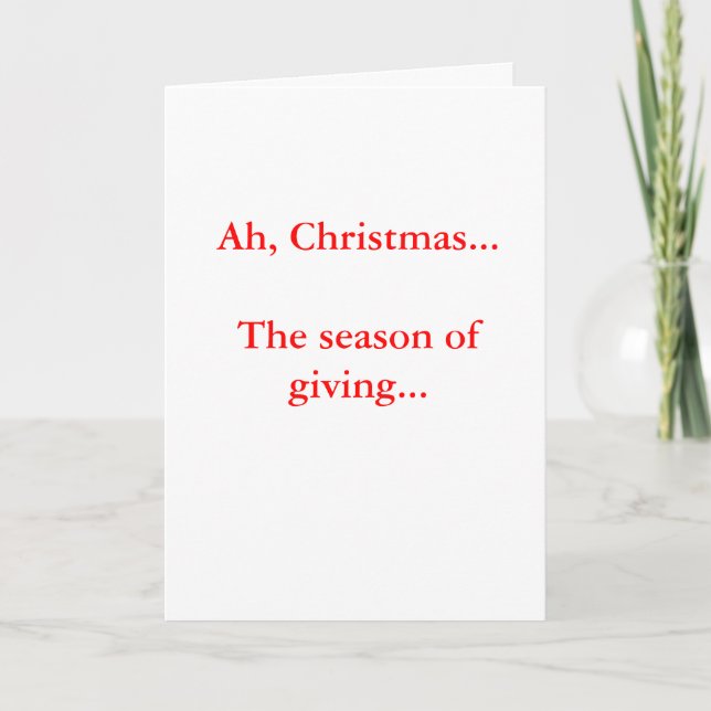Christmas - the season of giving holiday card (Front)