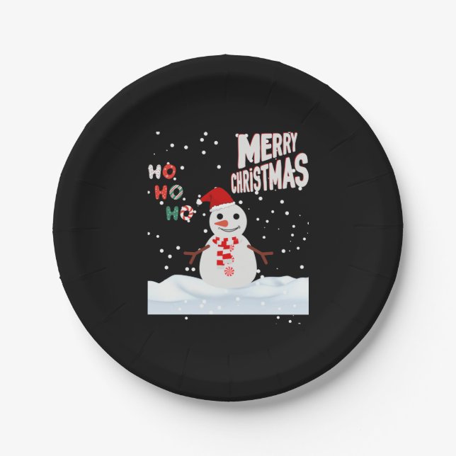 Christmas The Snowman Paper Plates (Front)