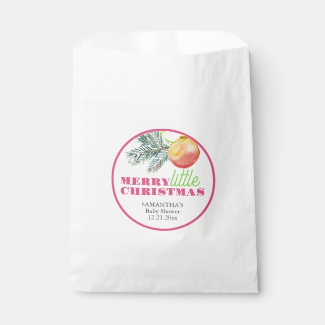 Christmas Theme Baby Shower Favor Bags (Front)
