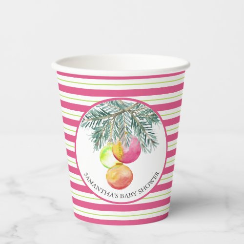 Christmas Theme Baby Shower Paper Cups