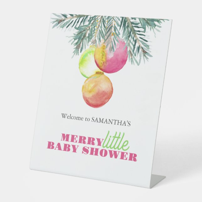 Christmas Theme Baby Shower Signs (Front)