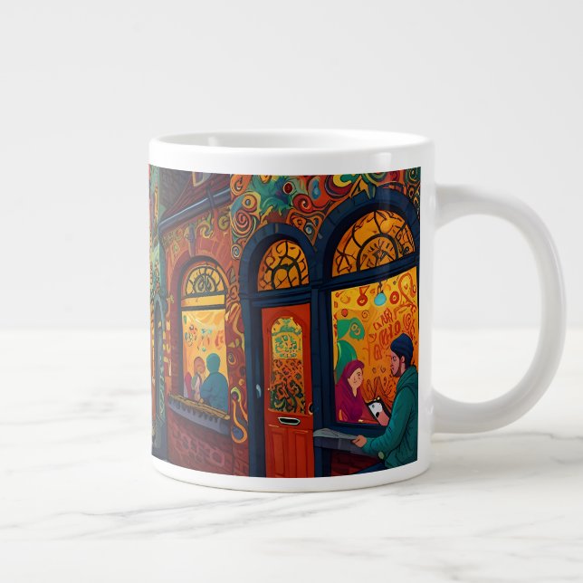 Christmas Theme Beautiful old Town in Belgium  Giant Coffee Mug (Right)
