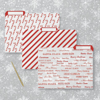 Christmas Theme Candy Cane, Santa Claus File Folder