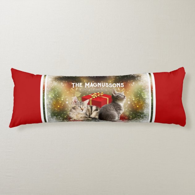 Christmas theme catlover double sided custom name body pillow Zazzle