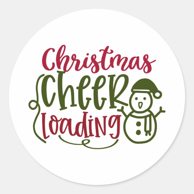 Christmas Theme: Christmas Cheer Loading  Classic Round Sticker (Front)