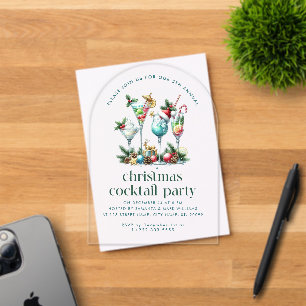 Christmas Theme Christmas Cocktail Party Acrylic Invitations
