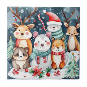 Christmas theme Christmas cute animals Ceramic Tile