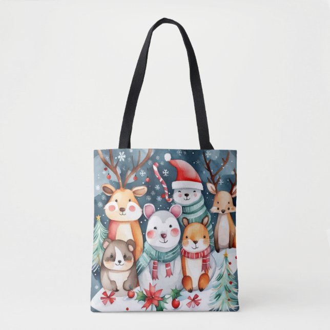 Christmas theme Christmas cute animals  Tote Bag (Front)