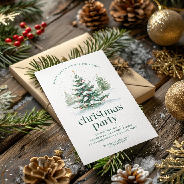 Christmas Theme Christmas Tree Party Invitation (Creator Uploaded)