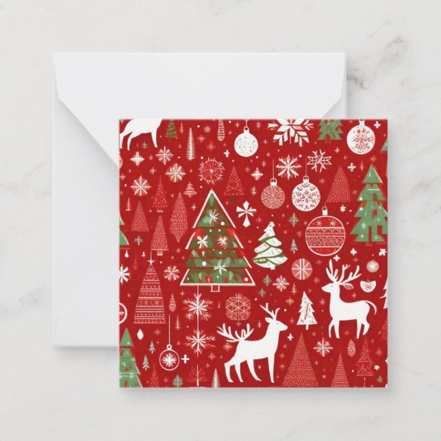 Christmas theme Christmas trees snowflake  Note Card (Front)