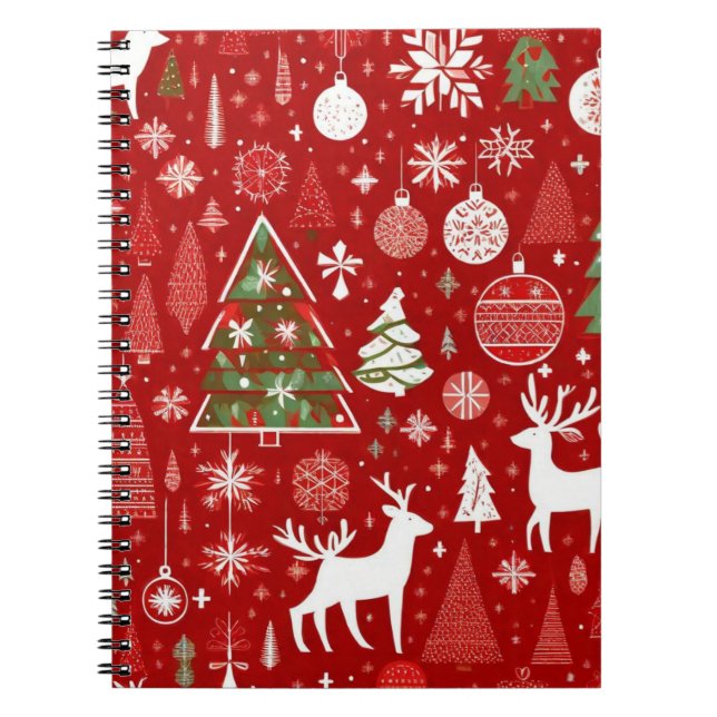 Christmas theme Christmas trees snowflake  Notebook (Front)