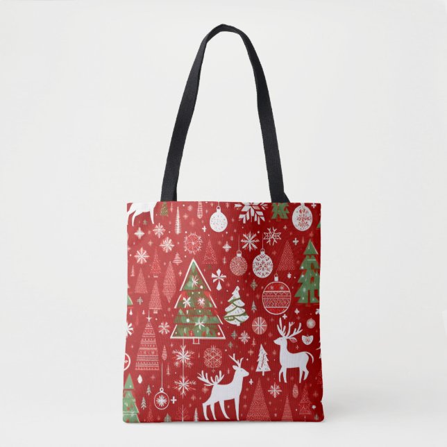 Christmas theme Christmas trees snowflake  Tote Bag (Front)