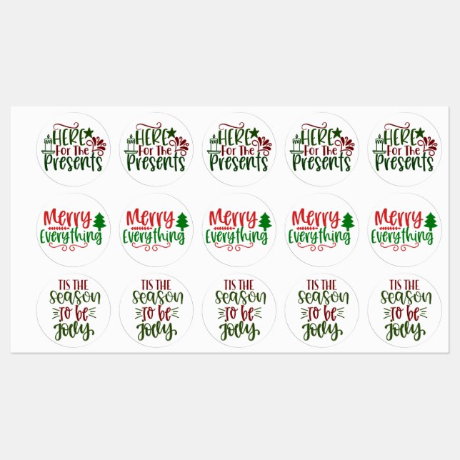 Christmas Theme: Combo Labels (Sheet)