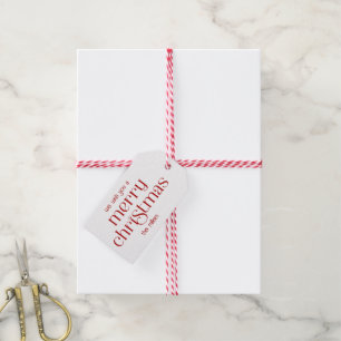 Christmas Theme Design Red Retro Typography Gift Tags