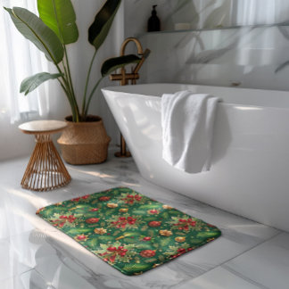Christmas Theme Festive Colorful Pattern Bath Mat