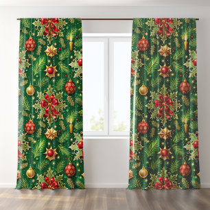 Christmas Theme Festive Colorful Pattern Blackout Curtains