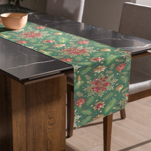 Christmas Theme Festive Colorful Pattern Short Table Runner