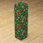 Christmas Theme Festive Colorful Pattern Wine Box<br><div class="desc">A Christmas-themed wine gift box featuring colorful holiday symbols in a seamless pattern is perfect for wrapping presents this holiday season.</div>