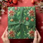 Christmas Theme Festive Colorful Pattern Wrapping Paper<br><div class="desc">Christmas theme wrapping paper featuring colorful holiday symbols in a seamless pattern is perfect for wrapping presents this holiday season.</div>