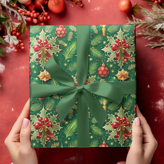 Christmas Theme Festive Colorful Pattern Wrapping Paper (Creator Uploaded)