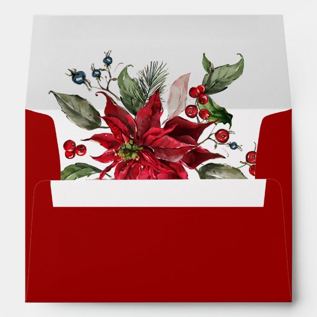 Christmas theme flowers bouquet envelope (Back (Bottom))