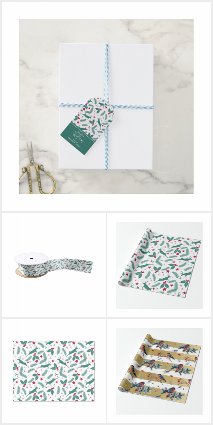 Christmas theme gift wrapping paper