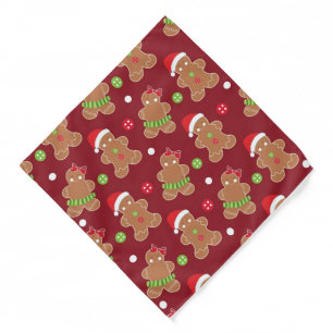 Christmas Theme Gingerbread Men Bandana