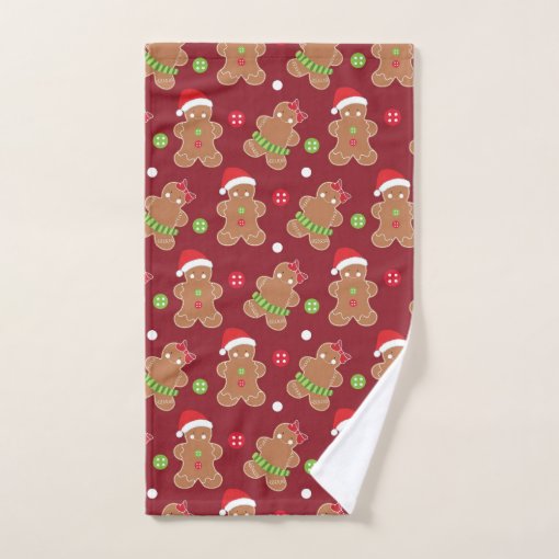 Christmas Theme Gingerbread Men Bath Towel Set | Zazzle